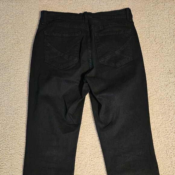 NYDJ Hayden Straight Leg Jeans Lift Tuck Technology Stretch - Black 10P - Picture 3 of 5